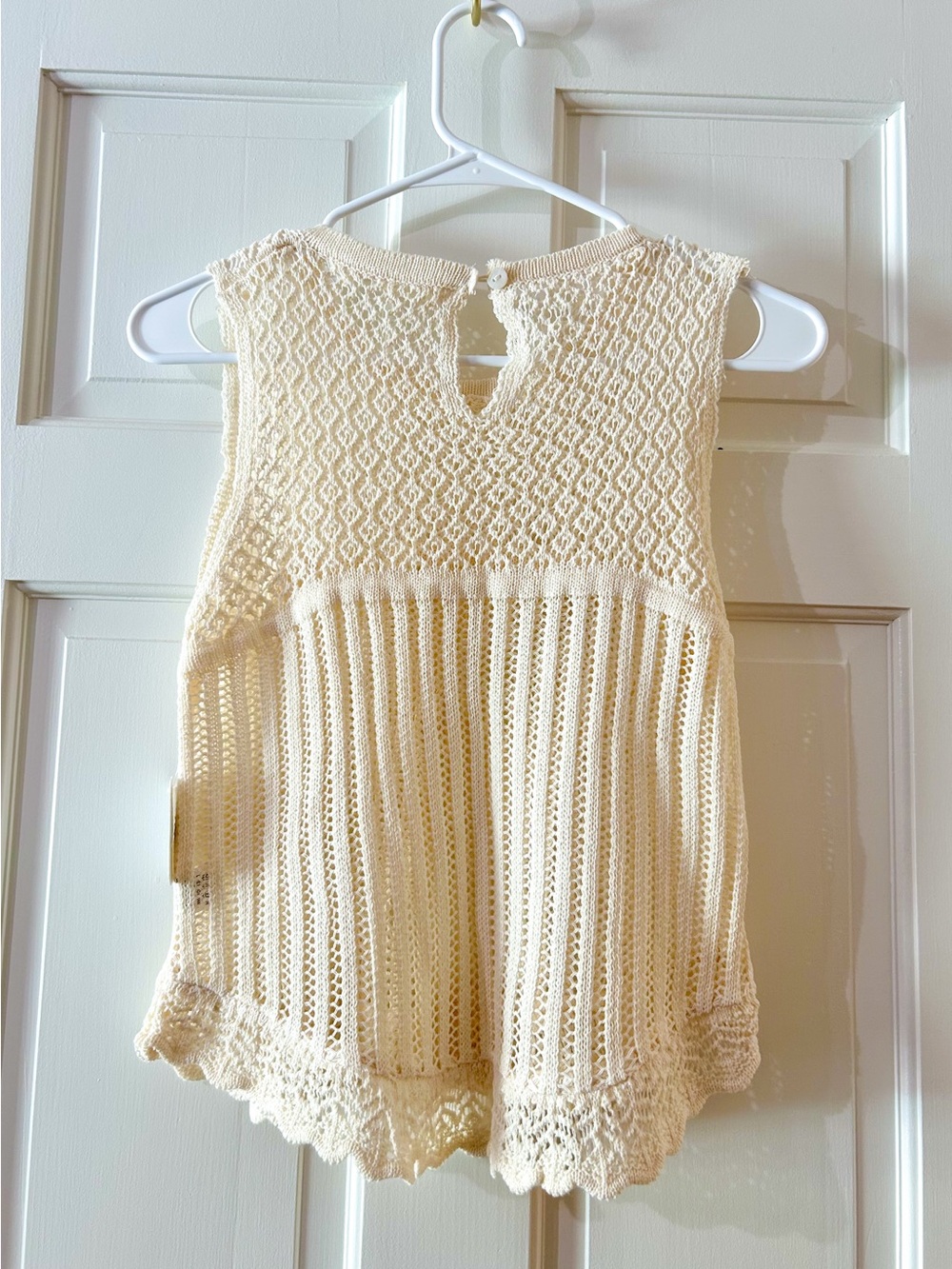 NWT Altar'd State Cream Open-Knit Crochet Tank Top Boho - Picture 4 of 4
